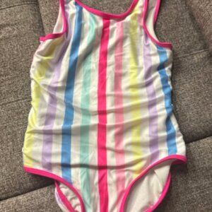 Wonder Nation Girl’s Striped One Piece Bathing Suit Swimsuit Large 10-12